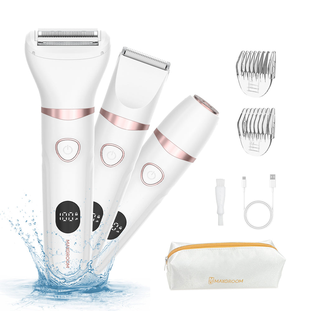 MAXGROOM JK-105 3-in-1 Women's Body and Face Trimmer - White_1
