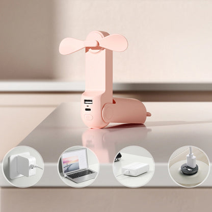 Jisulife Handheld Fan Life8 Plus Portable USB Fan with Power Bank Function 4500mAh and Flashlight - Pink_8