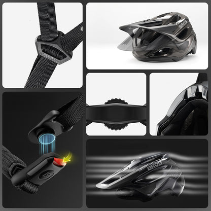 Rockbros LK-99 Mountain Bike Helmet with Adjustable Visor and Magnetic Closure 58-62 cm - Black_4