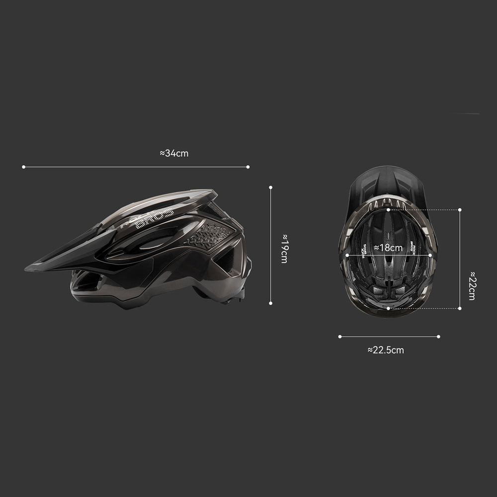 Rockbros LK-99 Mountain Bike Helmet with Adjustable Visor and Magnetic Closure 58-62 cm - Titanium_10