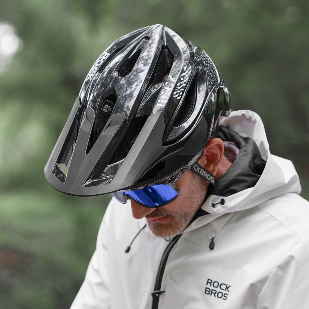 Rockbros LK-99 Mountain Bike Helmet with Adjustable Visor and Magnetic Closure 58-62 cm - Titanium_11