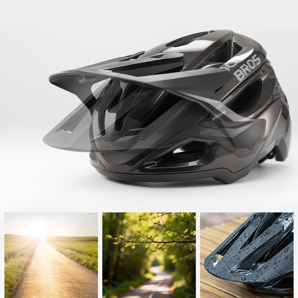 Rockbros LK-99 Mountain Bike Helmet with Adjustable Visor and Magnetic Closure 58-62 cm - Titanium_2