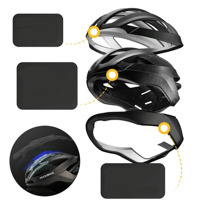 Rockbros LK-69 Bike Helmet with Reinforced Frame 58-62 cm - Black_2