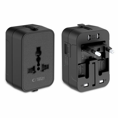 Tech-Protect TA300 Travel Adapter EU / UK / AU - Black_1