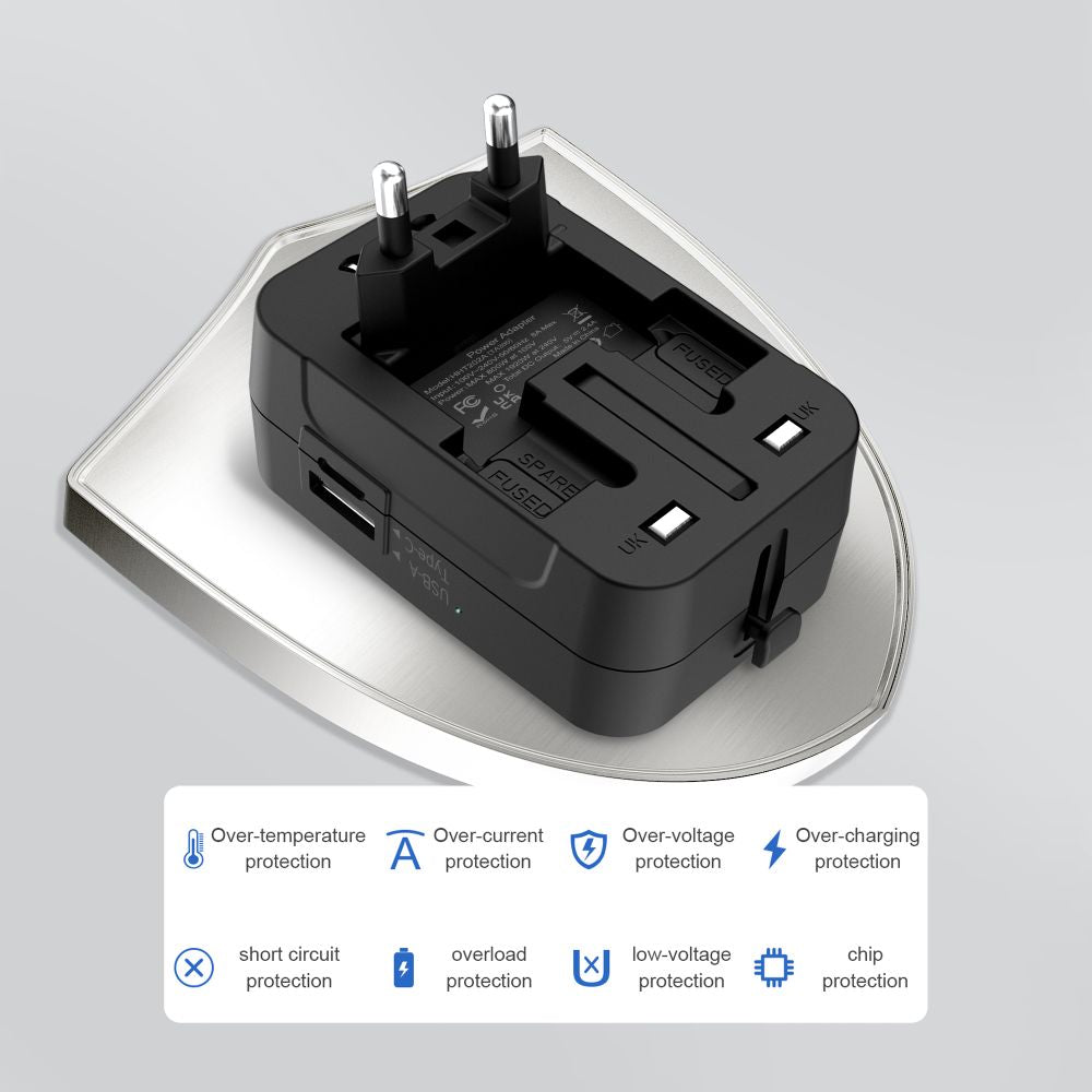 Tech-Protect TA300 Travel Adapter EU / UK / AU - Black_5