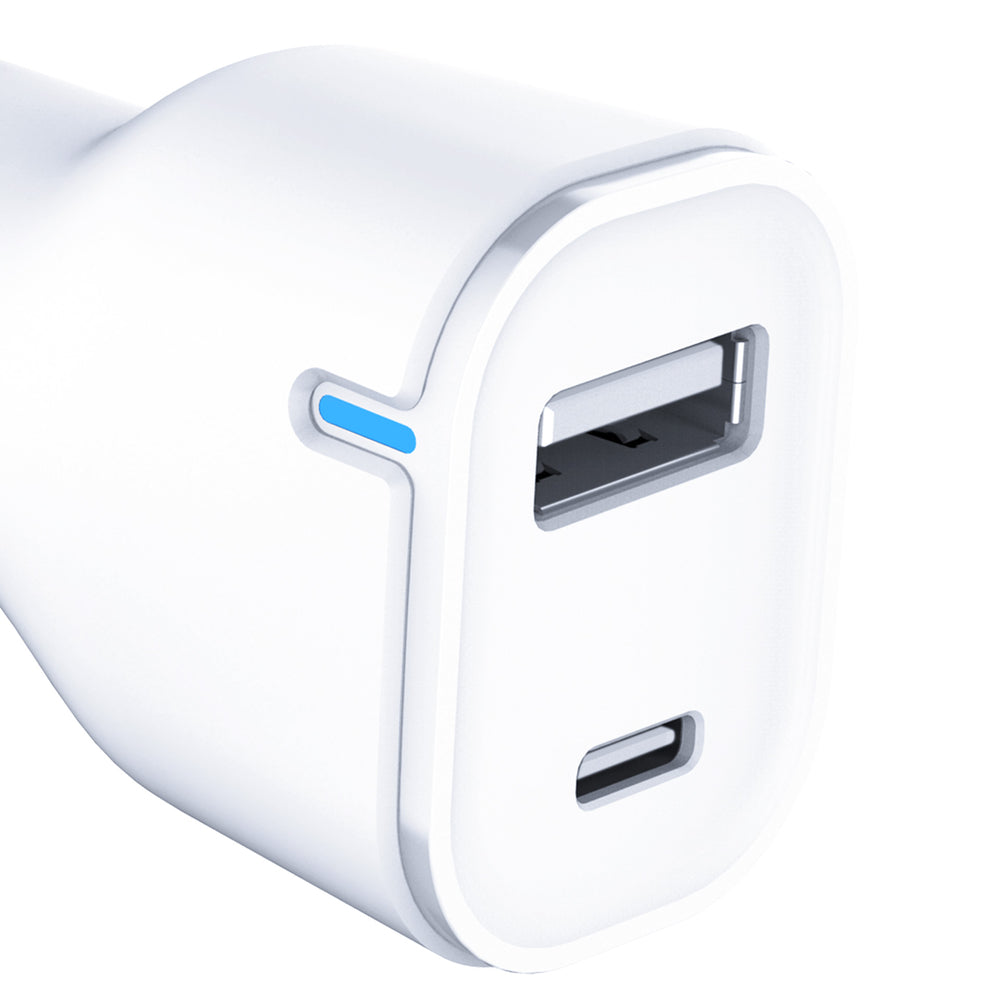 3mk Car Charger 20W PD3.0 QC 3.0 USB 1A1C - White_4