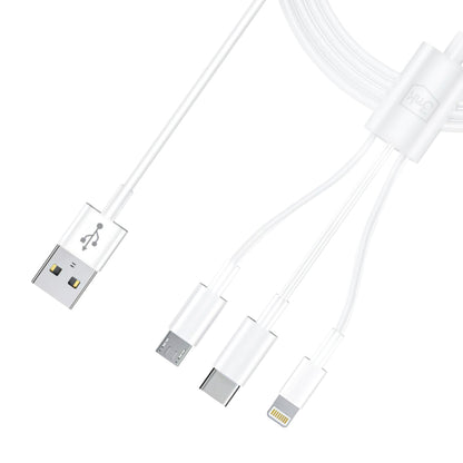 3mk Cable 3in1 USB-A - micro USB / Lightning / USB-C 1.2m 20V/2.4A 15W - white_1