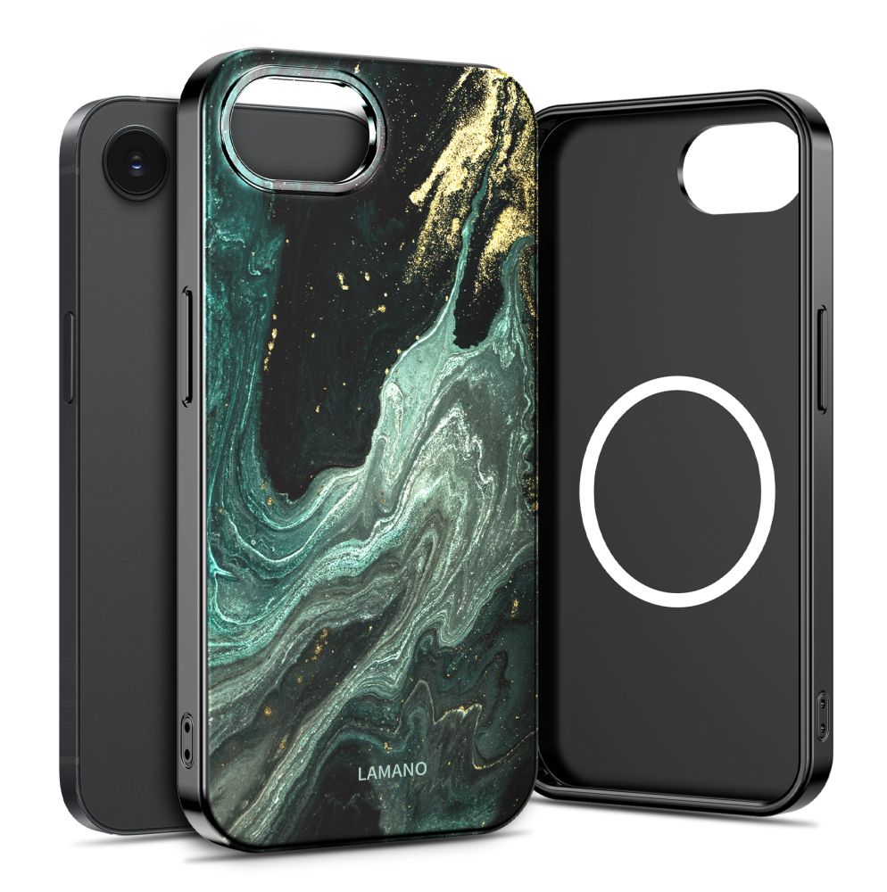 Tech-Protect Lamano MagSafe Case for iPhone 16e / 17e - Black and Green_0