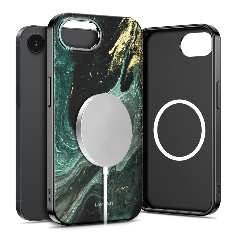 Tech-Protect Lamano MagSafe Case for iPhone 16e / 17e - Black and Green_1
