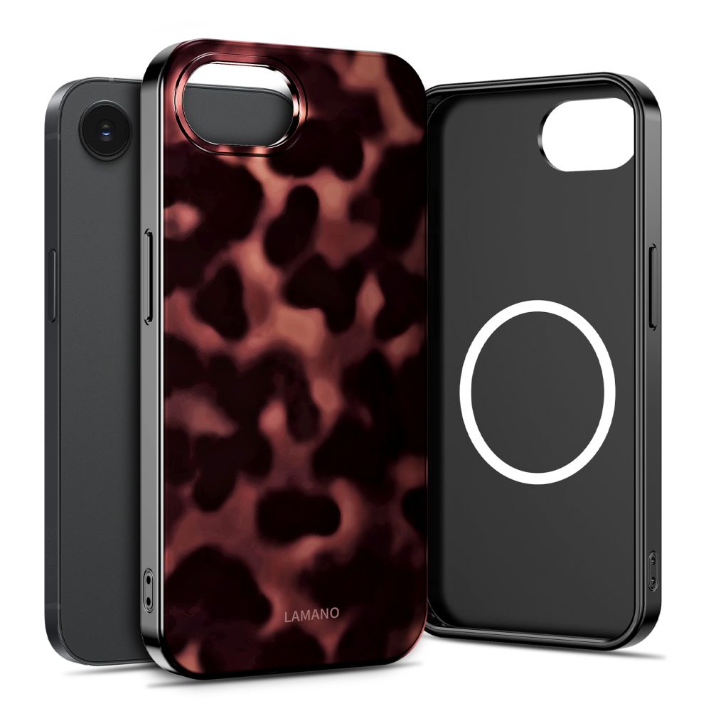 Tech-Protect Lamano MagSafe case for iPhone 16e / 17e - black and brown_0