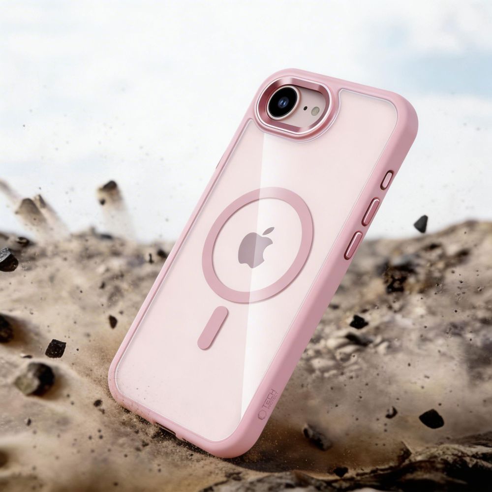 Tech-Protect Magmat MagSafe Case for iPhone 16e / 17e - Transparent Pink_4