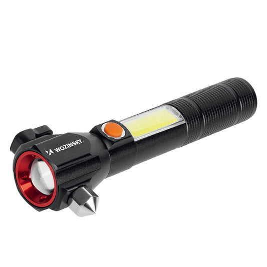 Wozinsky WLR-31 5W 500lm CREE 3-in-1 Multifunction Flashlight with Glass Breaker and Seat Belt Cutter - Black_0