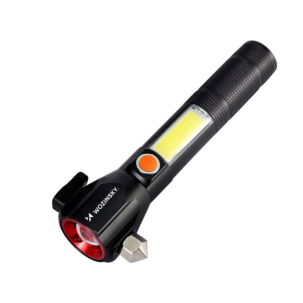 Wozinsky WLR-31 5W 500lm CREE 3-in-1 Multifunction Flashlight with Glass Breaker and Seat Belt Cutter - Black_1