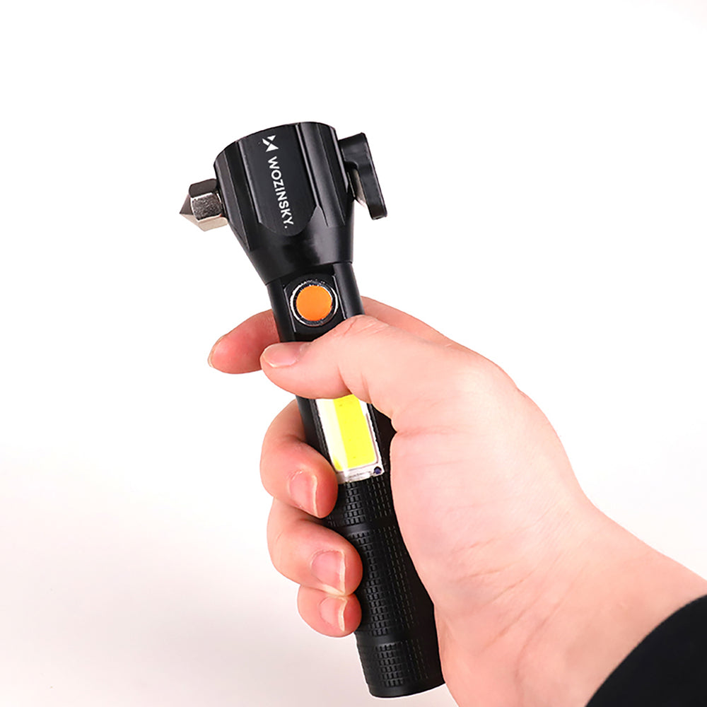Wozinsky WLR-31 5W 500lm CREE 3-in-1 Multifunction Flashlight with Glass Breaker and Seat Belt Cutter - Black_2