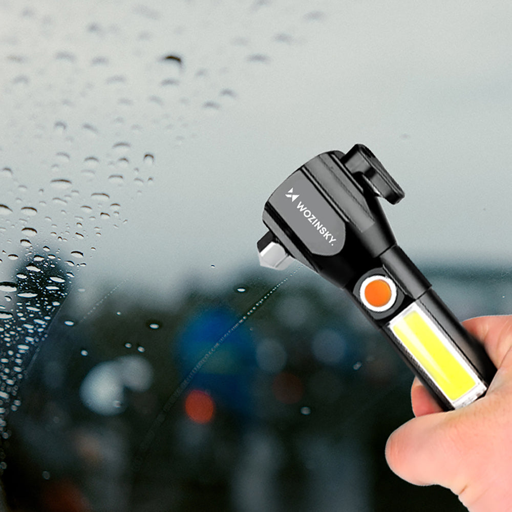 Wozinsky WLR-31 5W 500lm CREE 3-in-1 Multifunction Flashlight with Glass Breaker and Seat Belt Cutter - Black_3
