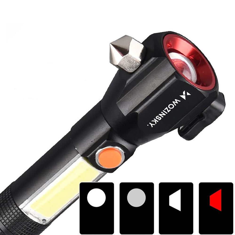 Wozinsky WLR-31 5W 500lm CREE 3-in-1 Multifunction Flashlight with Glass Breaker and Seat Belt Cutter - Black_4