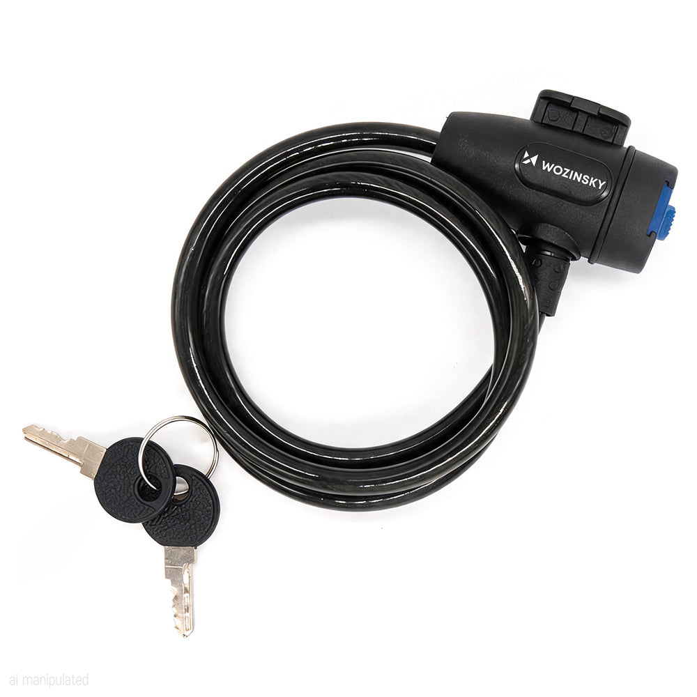Wozinsky WZR-K3 Cable Bicycle Lock with Key 90 cm - Black_0