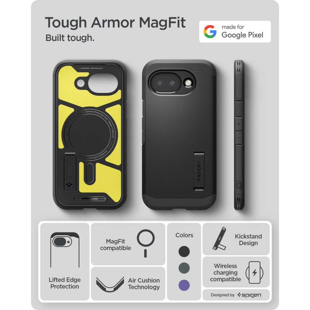 Hard Case Spigen Tough Armor with MagSafe for Google Pixel 10a, Black ACS11280 _6
