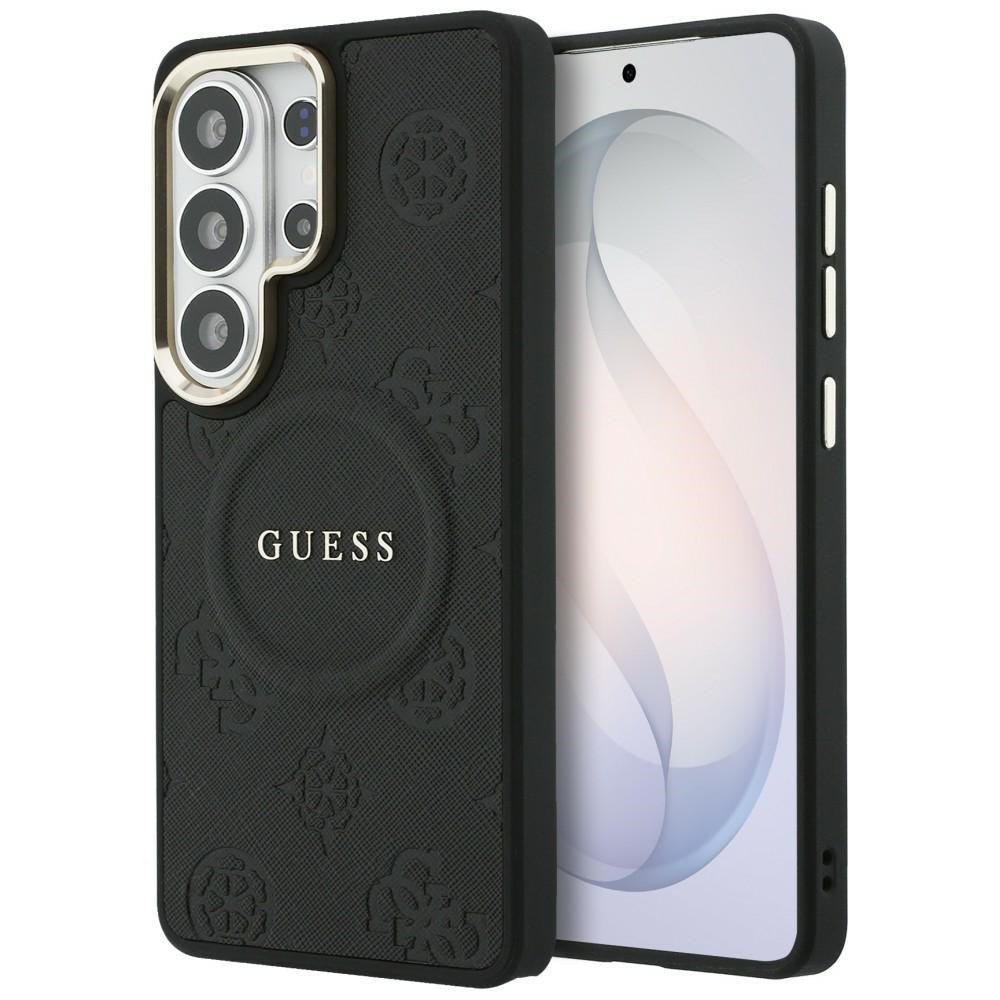 Guess Saffiano Peony Embossed Ring MagSafe Case for Samsung Galaxy S26 Ultra - Black_0