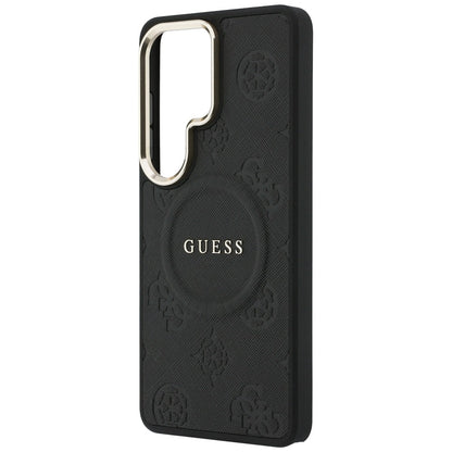 Guess Saffiano Peony Embossed Ring MagSafe Case for Samsung Galaxy S26 Ultra - Black_5