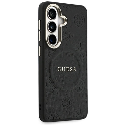 Guess Saffiano Peony Embossed Ring MagSafe case for Samsung Galaxy S26+ - black_3