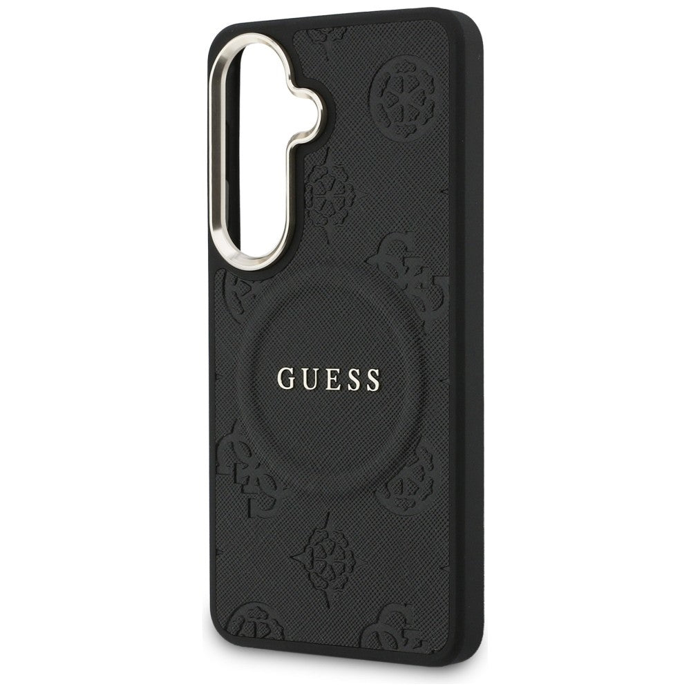 Guess Saffiano Peony Embossed Ring MagSafe case for Samsung Galaxy S26+ - black_5