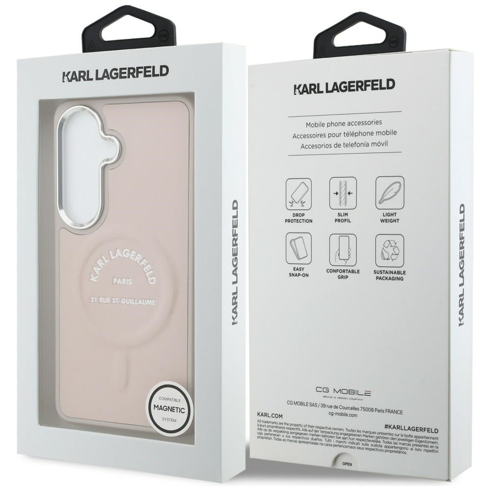 Karl Lagerfeld Embossed Ring RSG Logo MagSafe Case for Samsung Galaxy S26 - Pink_7
