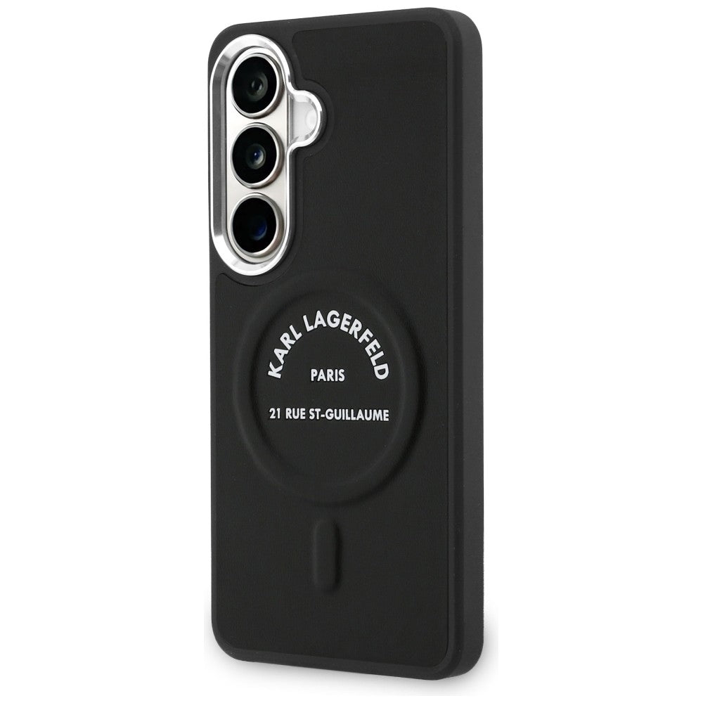 Karl Lagerfeld Embossed Ring RSG Logo MagSafe Case for Samsung Galaxy S26+ - Black_1