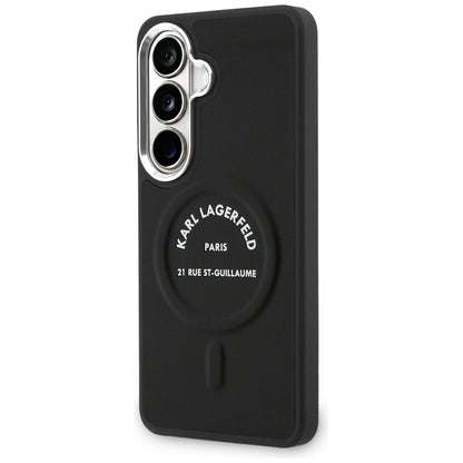 Karl Lagerfeld Embossed Ring RSG Logo MagSafe Case for Samsung Galaxy S26+ - Black_1