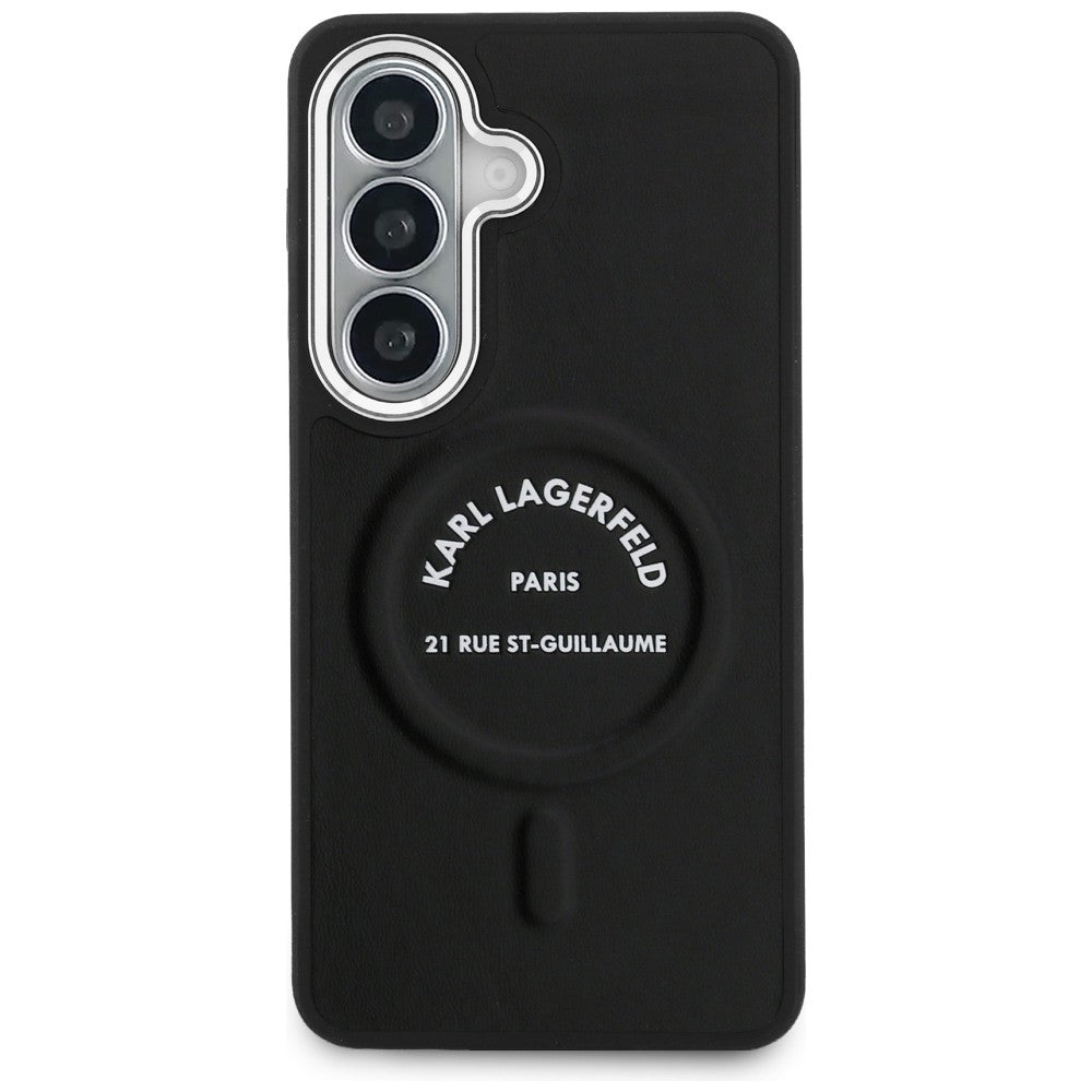 Karl Lagerfeld Embossed Ring RSG Logo MagSafe Case for Samsung Galaxy S26+ - Black_2