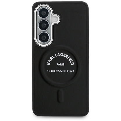 Karl Lagerfeld Embossed Ring RSG Logo MagSafe Case for Samsung Galaxy S26+ - Black_2