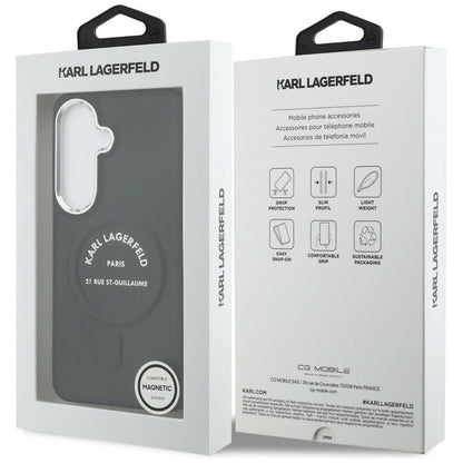 Karl Lagerfeld Embossed Ring RSG Logo MagSafe Case for Samsung Galaxy S26+ - Black_7