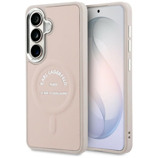 Karl Lagerfeld Embossed Ring RSG Logo MagSafe Case for Samsung Galaxy S26+ - Pink_0