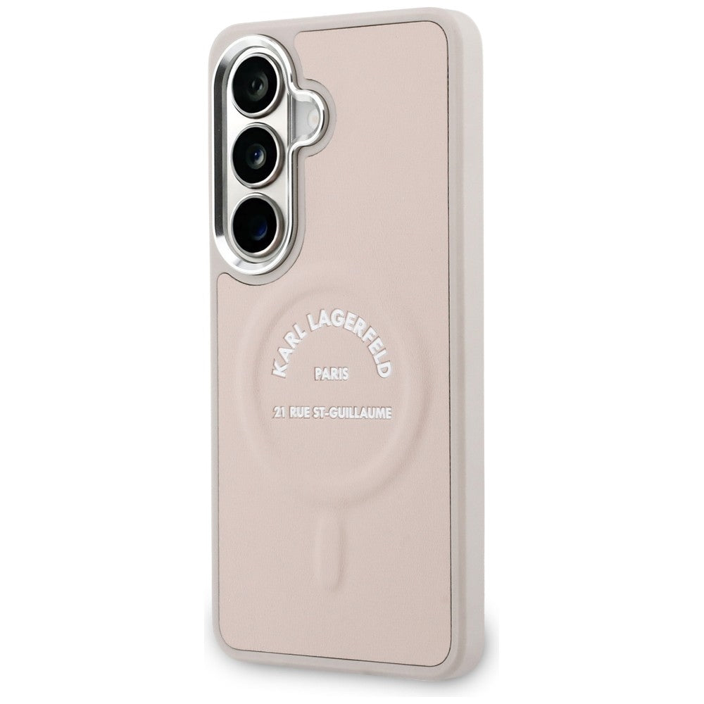 Karl Lagerfeld Embossed Ring RSG Logo MagSafe Case for Samsung Galaxy S26+ - Pink_1