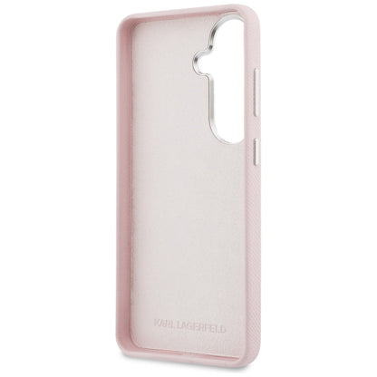 Karl Lagerfeld Grained Signature Metal Resin Logo Case for Samsung Galaxy S26 - Pink_6