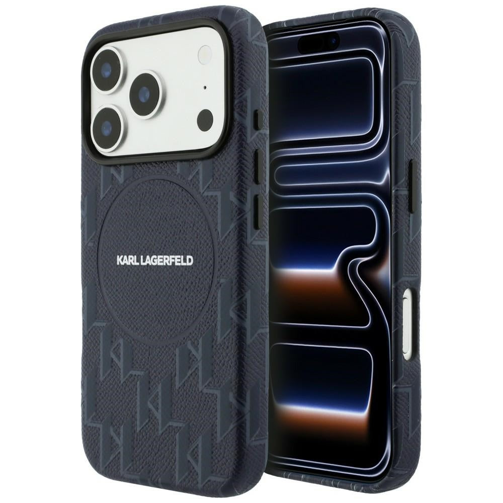 Karl Lagerfeld Monogram Logo MagSafe Case for iPhone 17 Pro - Blue_0