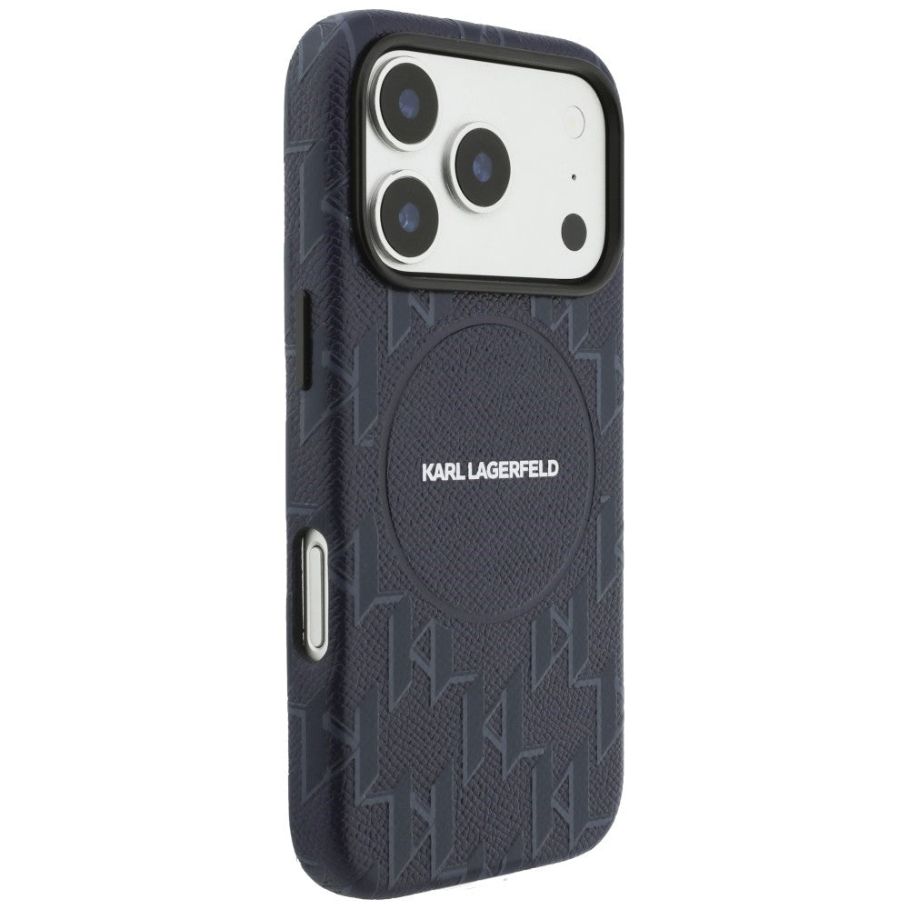 Karl Lagerfeld Monogram Logo MagSafe Case for iPhone 17 Pro - Blue_3