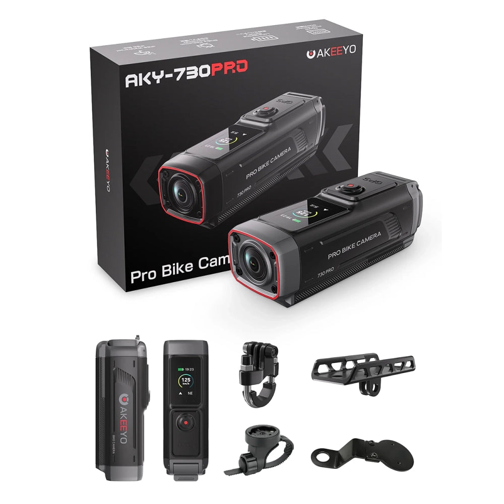 AKEEYO 730Pro 4K Handlebar Video Recorder Sports Camera for Bikes and Motorcycles - Black_0