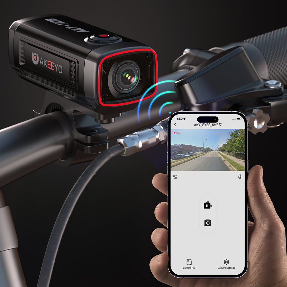 AKEEYO AKY-710S 4K Motorcycle Handlebar Video Recorder - Black_4