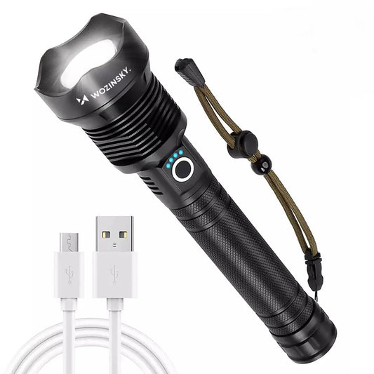 Wozinsky WLT-20W tactical flashlight 20 W 2000 lm CREE diodes IP65 with adjustable beam - black_0