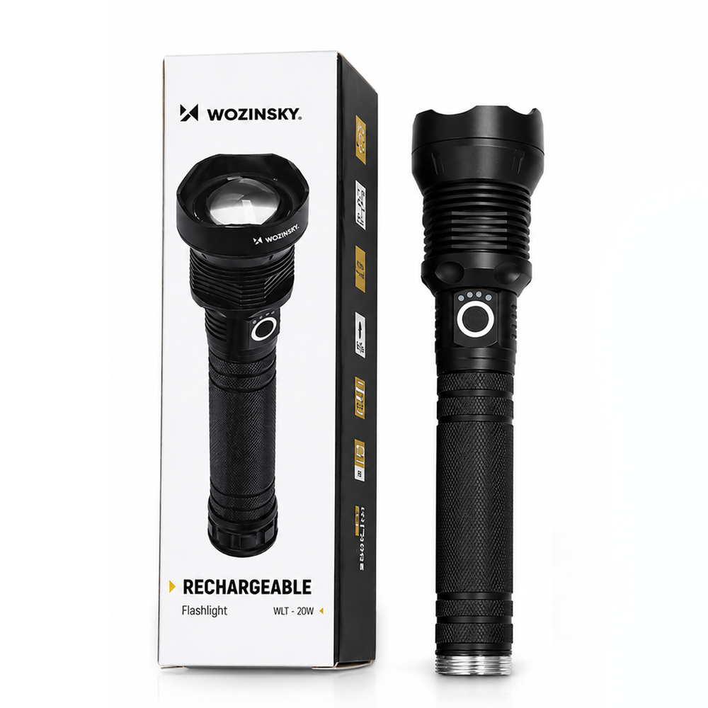 Wozinsky WLT-20W tactical flashlight 20 W 2000 lm CREE diodes IP65 with adjustable beam - black_5