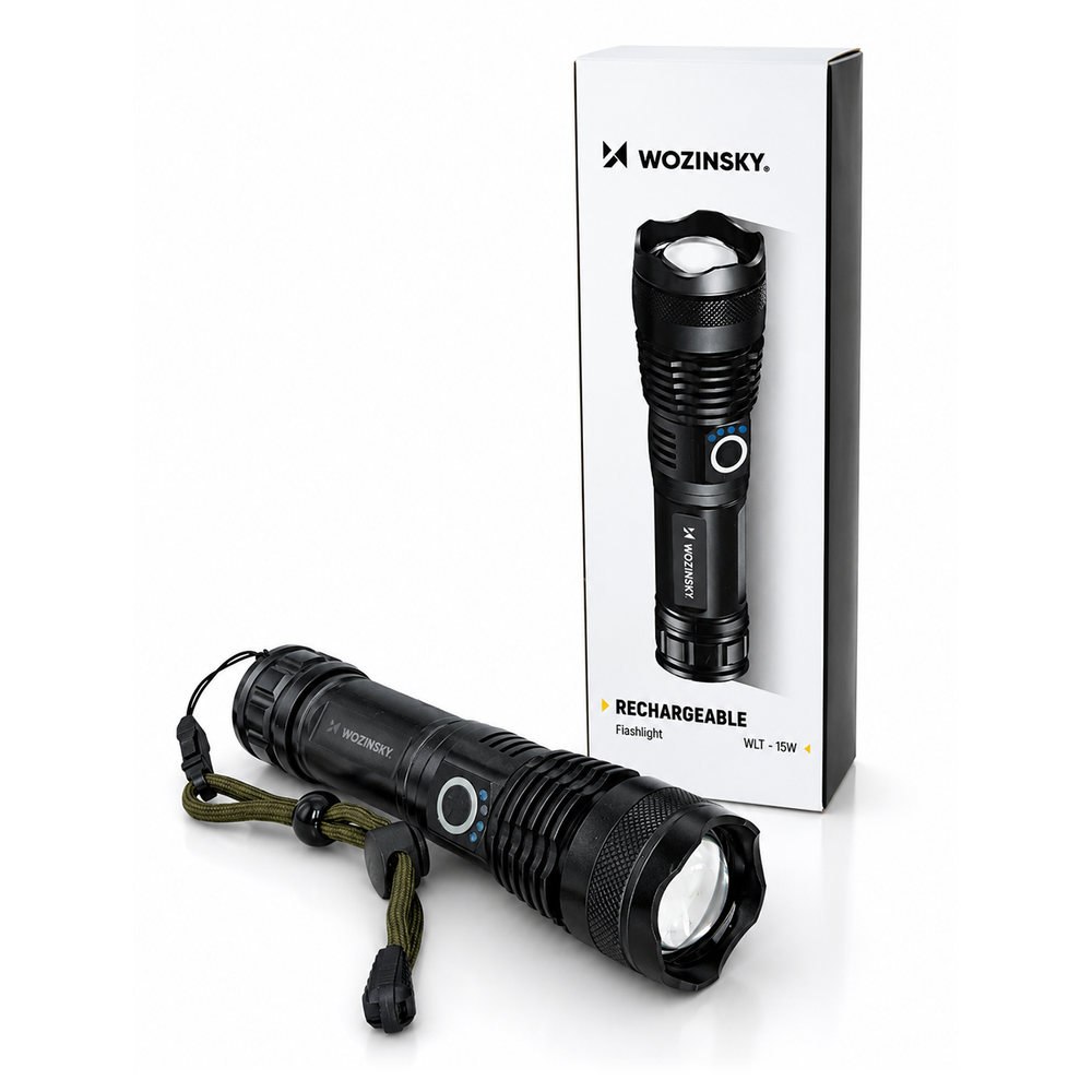 Wozinsky WLT-15W 15W 1500lm CREE IP65 Tactical Flashlight with Adjustable Beam - Black_3