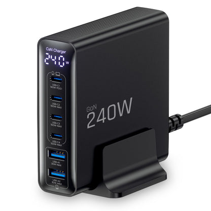 Tech-Protect DC240W-GaN Charging Station 6 Ports 4 x USB-C 2 x USB-A 240W QC3.0 - Black_1