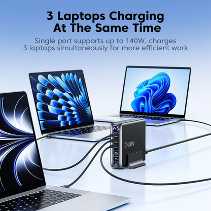 Tech-Protect DC240W-GaN Charging Station 6 Ports 4 x USB-C 2 x USB-A 240W QC3.0 - Black_5