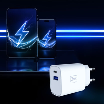 3mk FlowPower 30W 1A1C PD 3.0 QC4+ Wall Charger - White_7