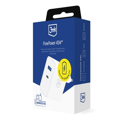 3mk FlowPower 45W 1A1C PD3.0 QC4+ Wall Charger - White_9