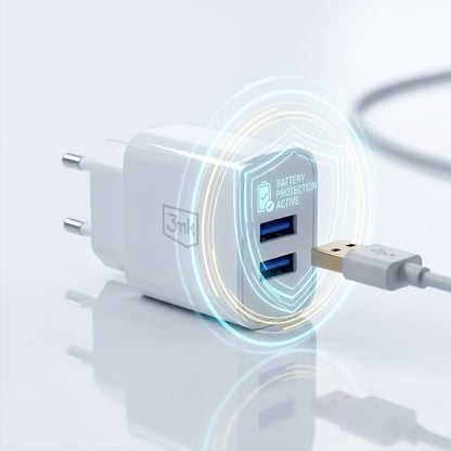 3mk FlowPower 10W 2.4A 2A Wall Charger - White_4