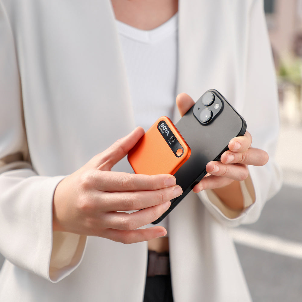 BOYA Notra Voice Recorder with AI Transcription - Orange_18