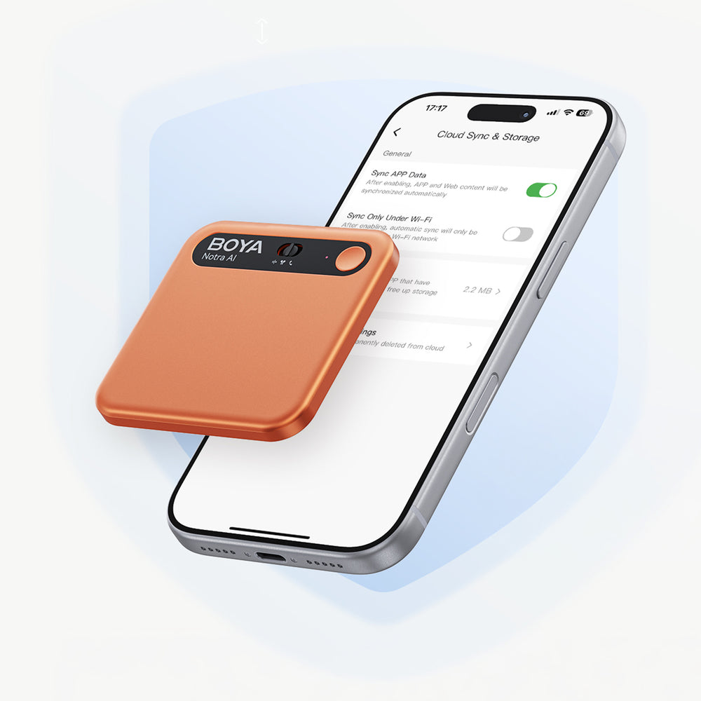 BOYA Notra Voice Recorder with AI Transcription - Orange_10