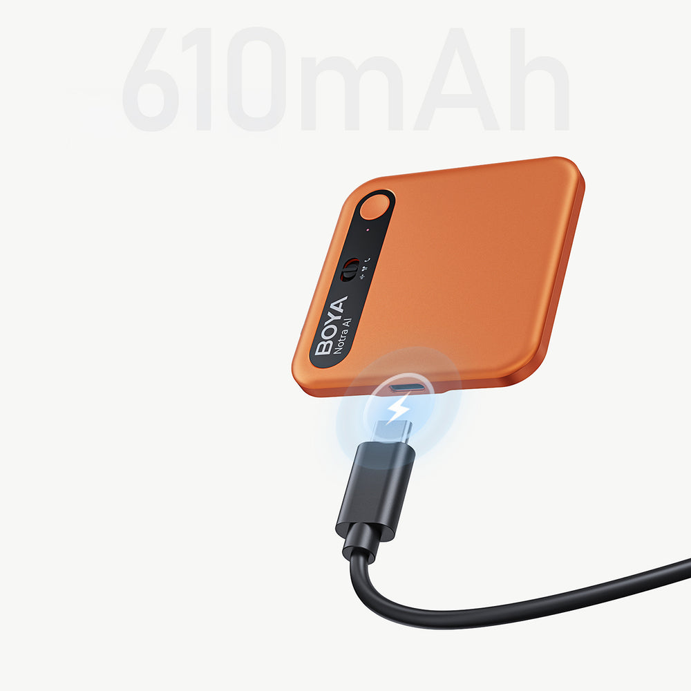 BOYA Notra Voice Recorder with AI Transcription - Orange_13